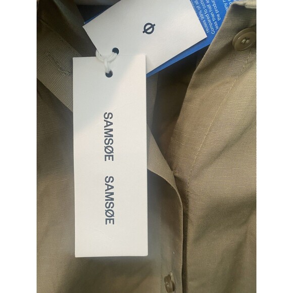 Samsoe Mejsa Shirt Size Large Covert Green NWT - Picture 8 of 11